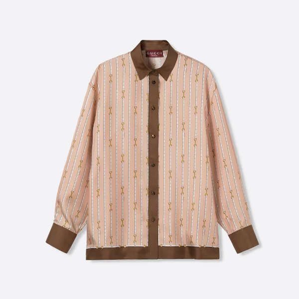 グッチの透け感プリントシャツセット