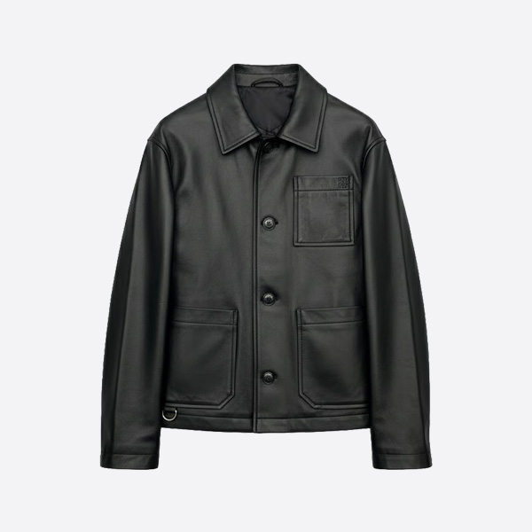 ロエベ レザー ワーク ジャケット ブラック