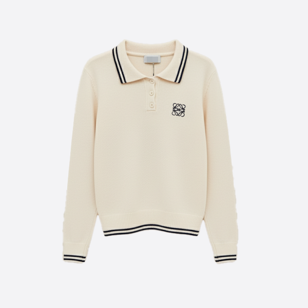 ロエベ アナグラム ポロニット セーター ホワイト