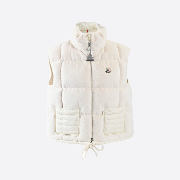 モンクレール フリース ダウンベスト ホワイト