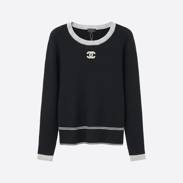 シャネル グレーニットトップ