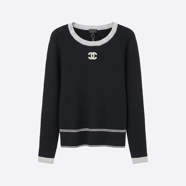 シャネル グレーニットトップ