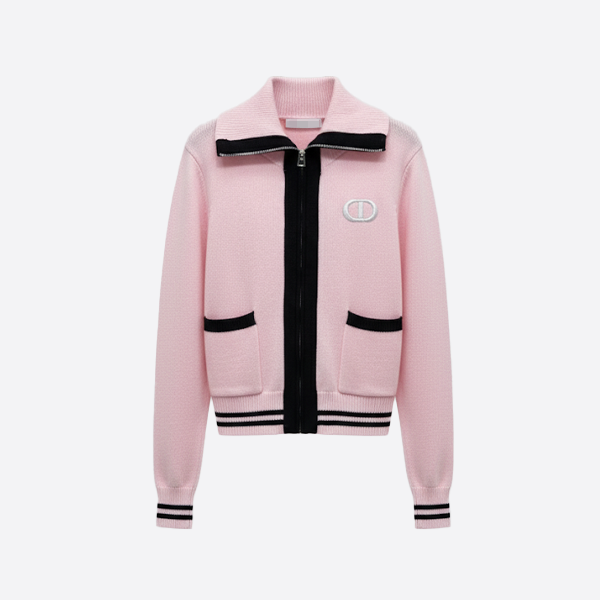 ディオール ピンク ニット ジップ カーディガン ピンク