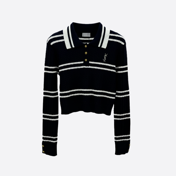 サンローラン ストライプ ポロニット