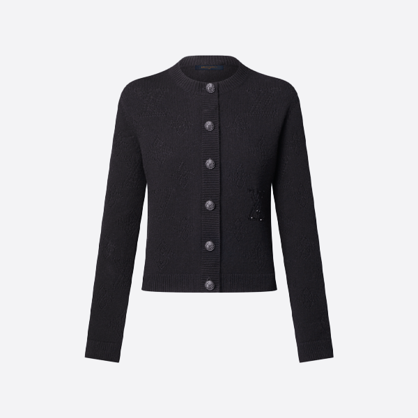 ルイ・ヴィトン モノグラム ニットカーディガン ブラック