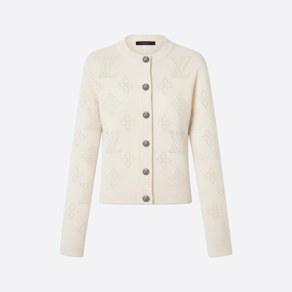 ルイ・ヴィトン モノグラム ニットカーディガン アイボリー