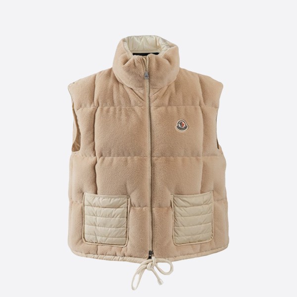 モンクレール フリース ダウンベスト ベージュ