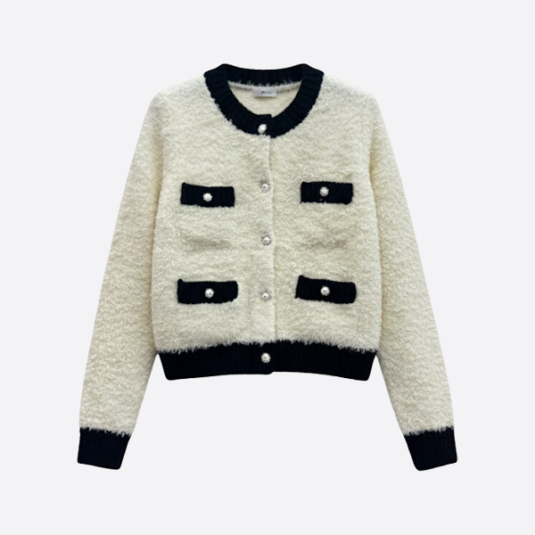 シャネル ボア カーディガン ホワイト