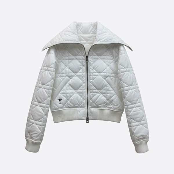 ディオール カナージュ キルティング ボンバージャケット ホワイト