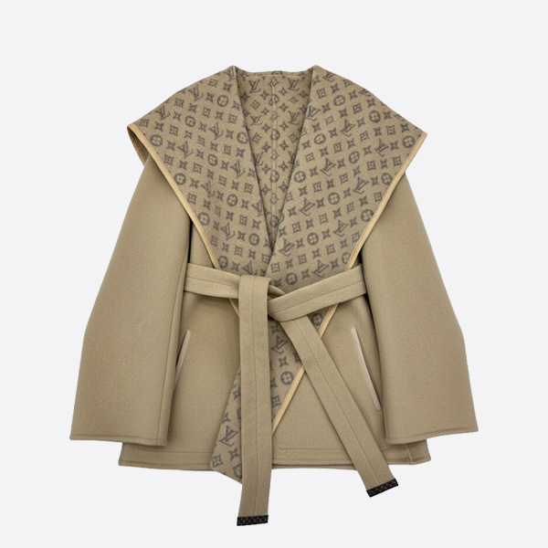 ルイ・ヴィトン モノグラム リバーシブル ウール コート ベージュ