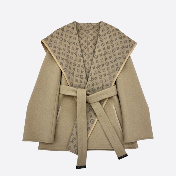 ルイ・ヴィトン モノグラム リバーシブル ウール コート ベージュ