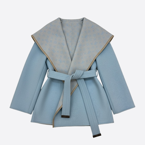 ルイ・ヴィトン モノグラム リバーシブル ウール コート ブルースカイ