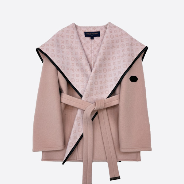 ルイ・ヴィトン モノグラム リバーシブル ウール コート ピンク