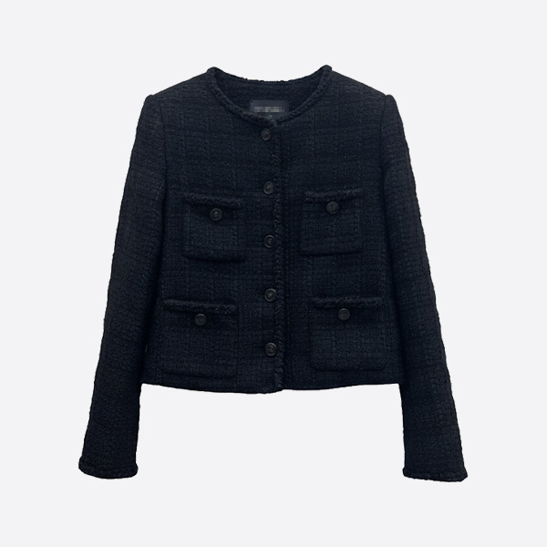 シャネル ブラック ツイード ジャケット