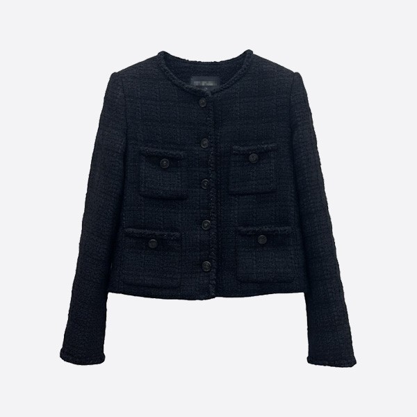 シャネル ブラック ツイード ジャケット