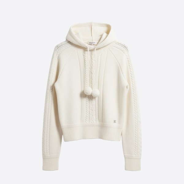 シャネル ケーブルニット カシミア フーディー