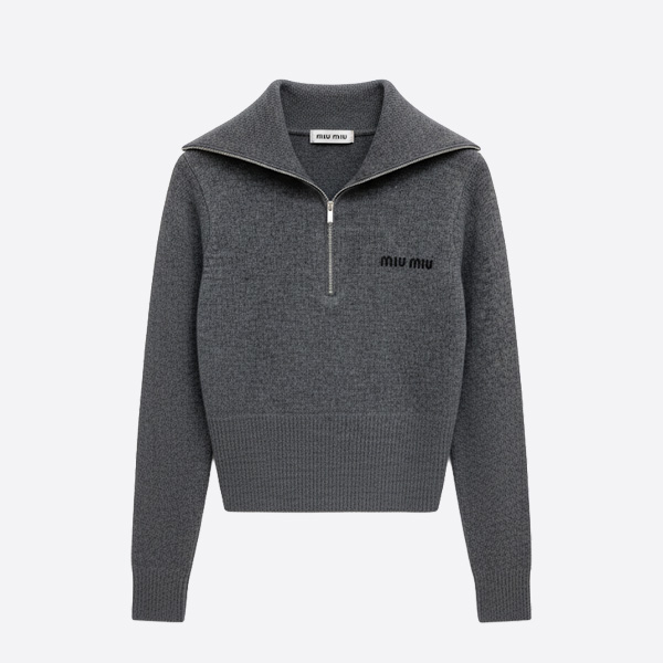 ミュウミュウ ウール ジップアップ セーター