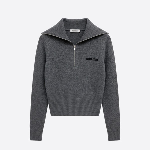 ミュウミュウ ウール ジップアップ セーター