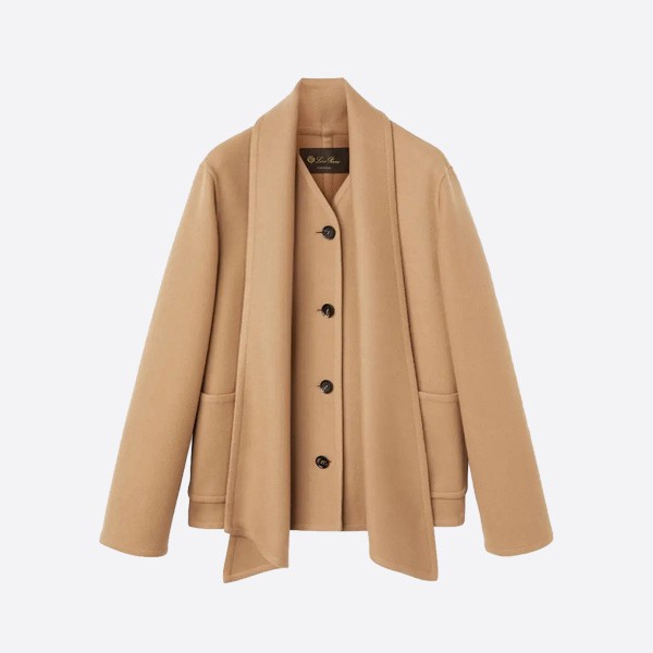 ロロ・ピアーナ カシミヤ Vネック ジャケット グレー