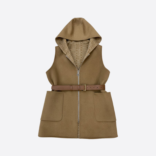 プラダ カシミヤ ウール フーディー ベスト グレー