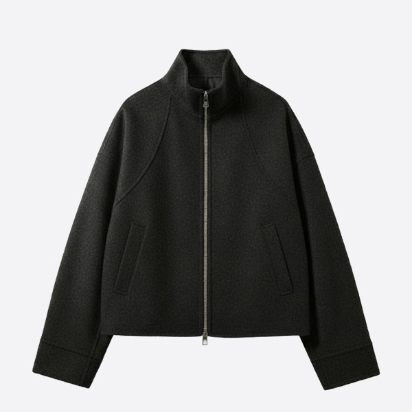 エルメス ダブルフェイス カシミヤ ジップジャケット ブラック