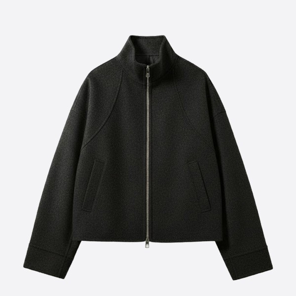 エルメス ダブルフェイス カシミヤ ジップジャケット ブラック