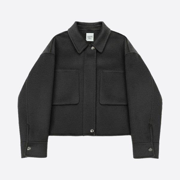 エルメス ウールカシミヤ ダブルフェイス シャツジャケット ブラック