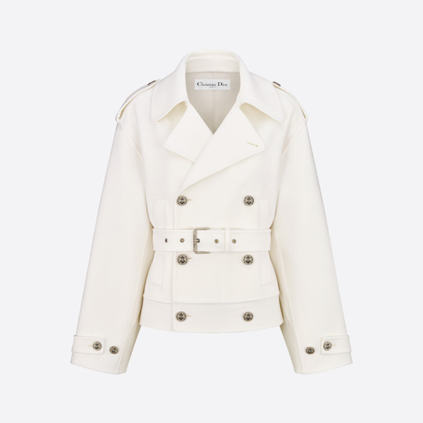 ディオール ウール ショート トレンチジャケット ホワイト