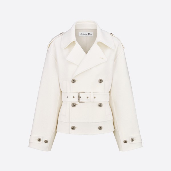ディオール ウール ショート トレンチジャケット ホワイト