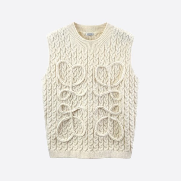 ロエベ アナグラム ケーブルニット ウールベスト