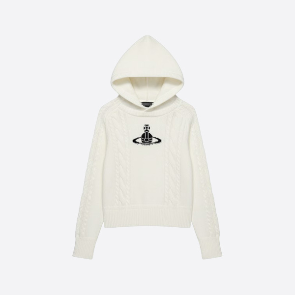 ヴィヴィアン・ウエストウッド オーブ ケーブルニット ウールフーディー