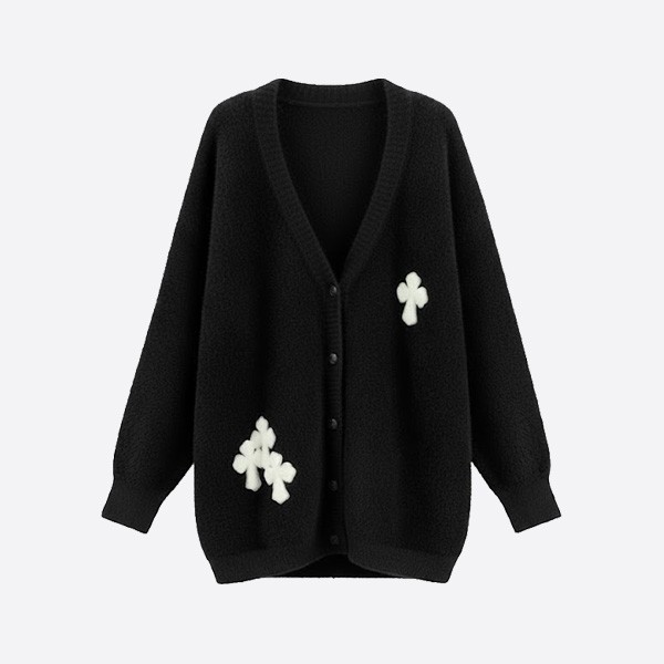 クロムハーツ クロスロゴ モヘアニット セーター ブラック