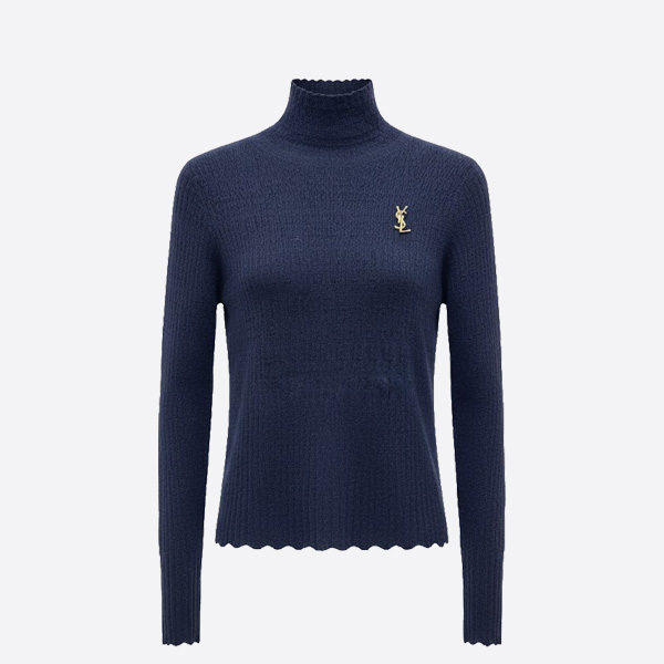 サンローラン YSLロゴ ウール タートルネック セーター ブラック