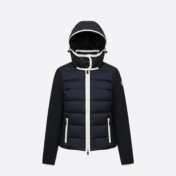 モンクレール コントラストトリム ハイブリッド ダウンジャケット ブラック