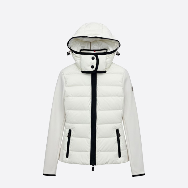 モンクレール コントラストトリム ハイブリッド ダウンジャケット ホワイト