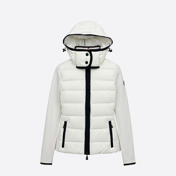 モンクレール コントラストトリム ハイブリッド ダウンジャケット ホワイト