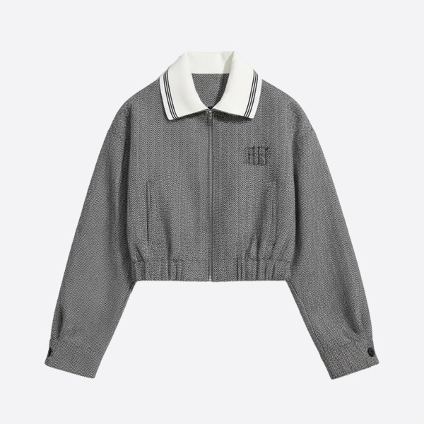 ミュウミュウ ヘリンボーン クロップドジャケット