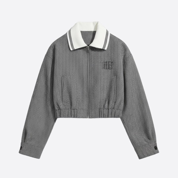 ミュウミュウ ヘリンボーン クロップドジャケット