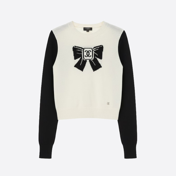 シャネル リボンロゴ ニットセーター