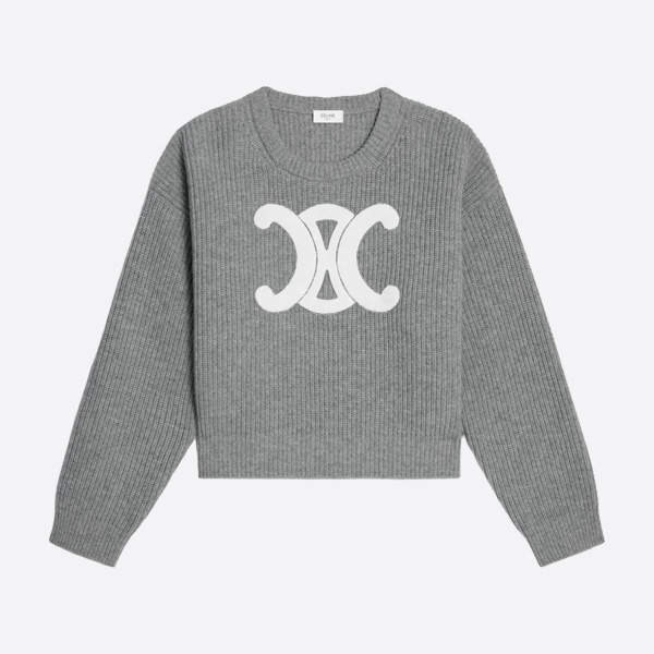 セリーヌ トリオンフ ウールニット プルオーバー グレー