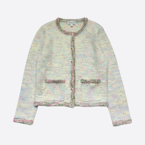 シャネル パステルツイード ニットカーディガン