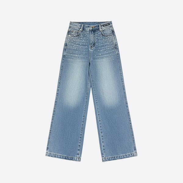 ミュウミュウ ラインストーン デニムパンツ