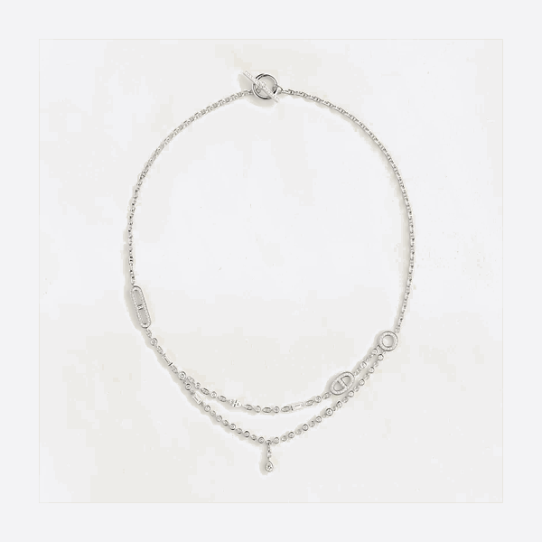 エルメス フルダイヤモンド ダブルレイヤーネックレス H222203Bv0040