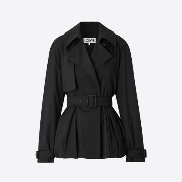 ロエベ ベルト付きショートトレンチジャケット ベージュ