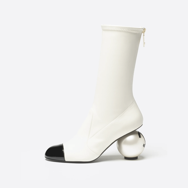 シャネル ラージパールヒール アンクルブーツ G46776B22203U4187