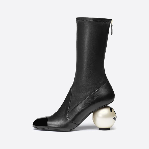 シャネル ラージパールヒール アンクルブーツ G46776B2220394305