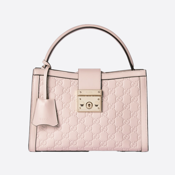 グッチ ピンク エンボス加工 ハンドバッグ 838992