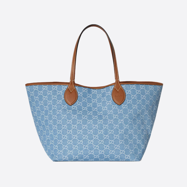 グッチ ブルーデニム トートバッグ 837190