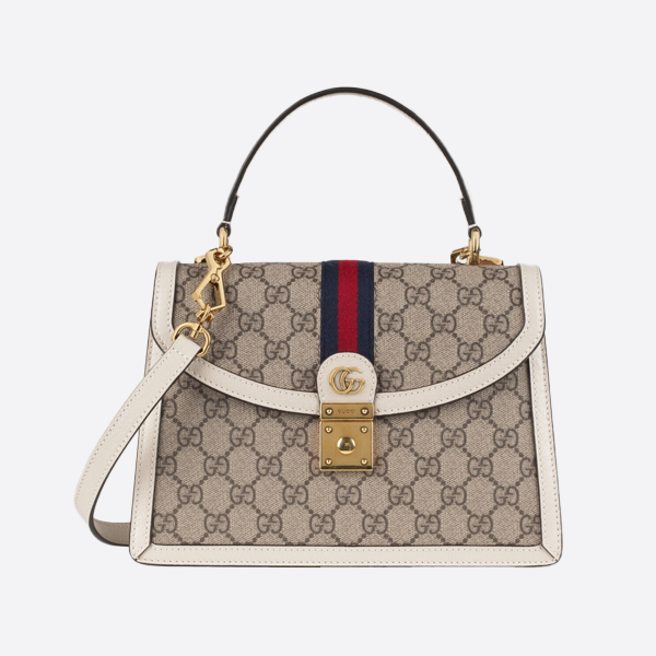 グッチ ブラウン＆ホワイト ハンドバッグ 651055