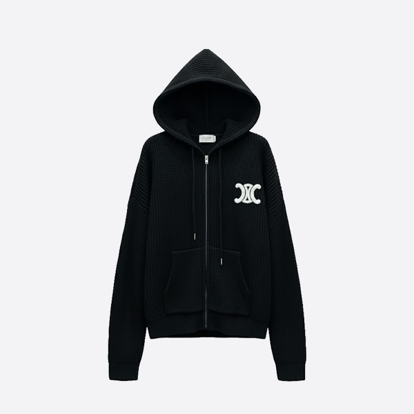 セリーヌ トリオンフロゴ ニットジップフーディー